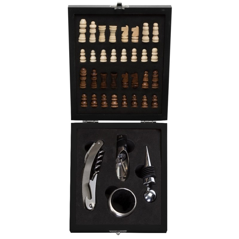 Kit Vinho com Jogo de Xadrez Personalizado