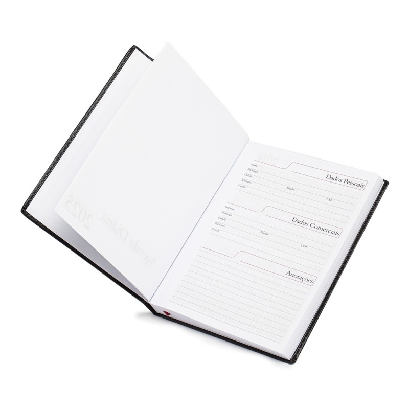 Agenda Couro Sintético 2025 Personalizada