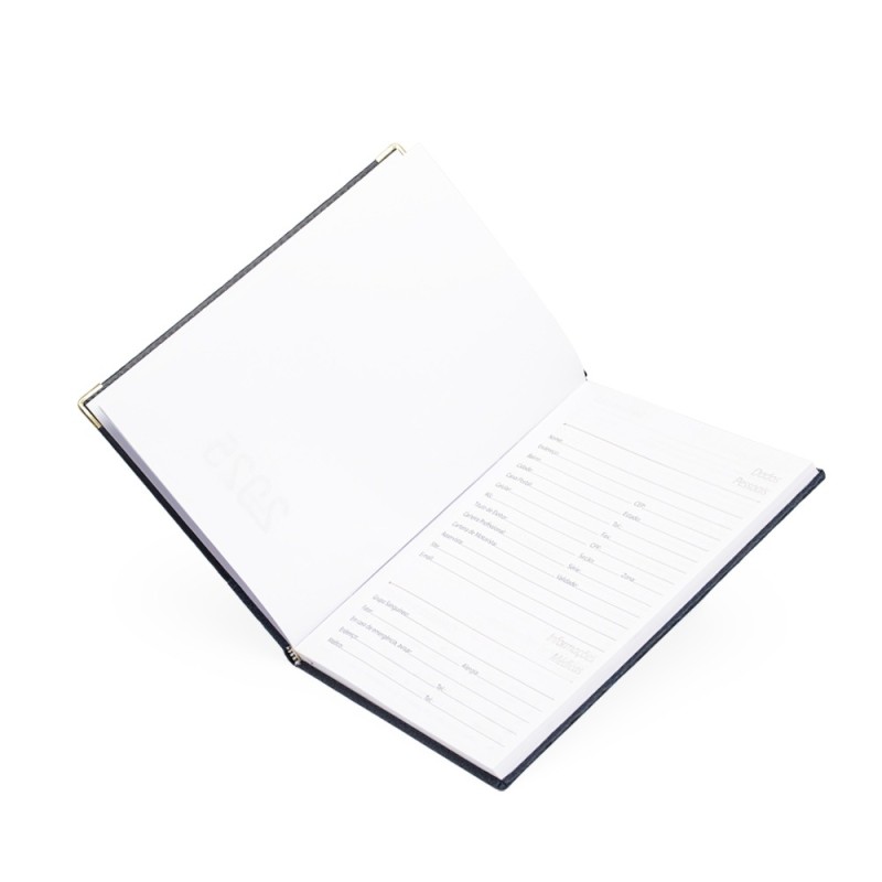 Agenda Diária 2025 em Couro Sintético Promocional