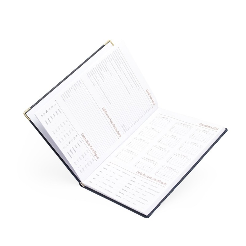 Agenda Diária 2025 em Couro Sintético Promocional