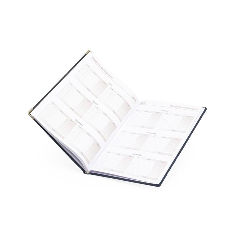 Agenda Diária 2025 em Couro Sintético Promocional