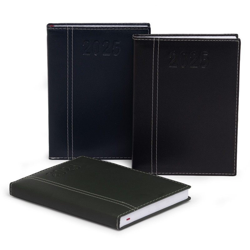Agenda Diária Couro Sintético Personalizada 2025