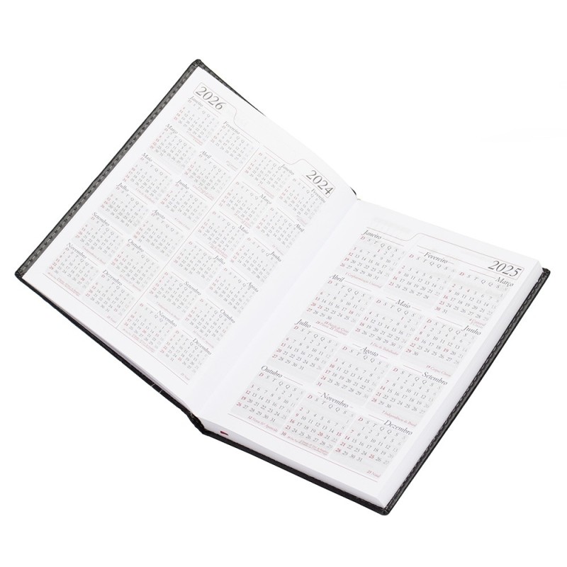 Agenda Diária Couro Sintético Personalizada 2025