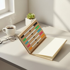 Bloco de Anotações com 5 Canetas Personalizado