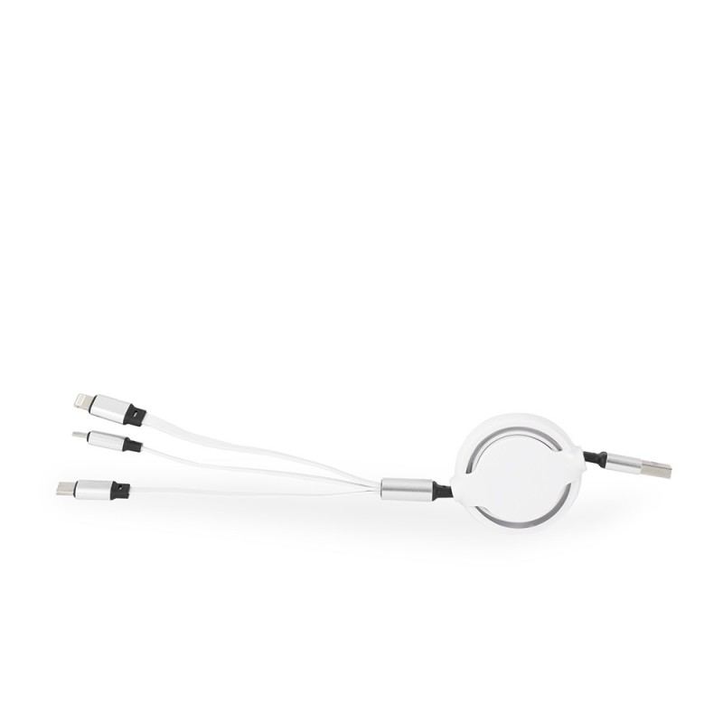 Cabo USB Retrátil 3 em 1 Promocional