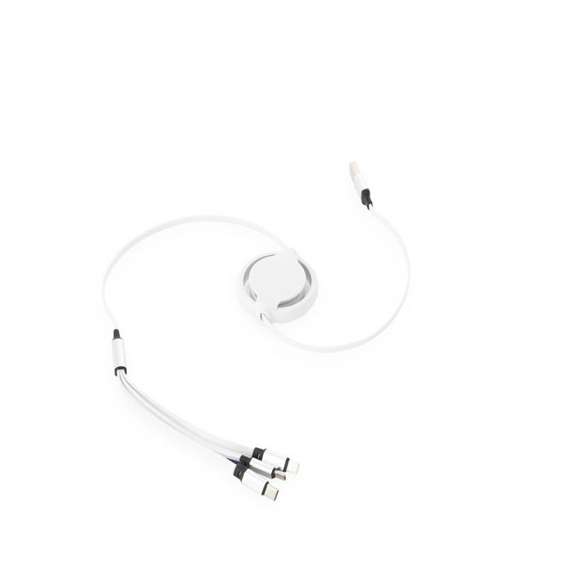 Cabo USB Retrátil 3 em 1 Promocional
