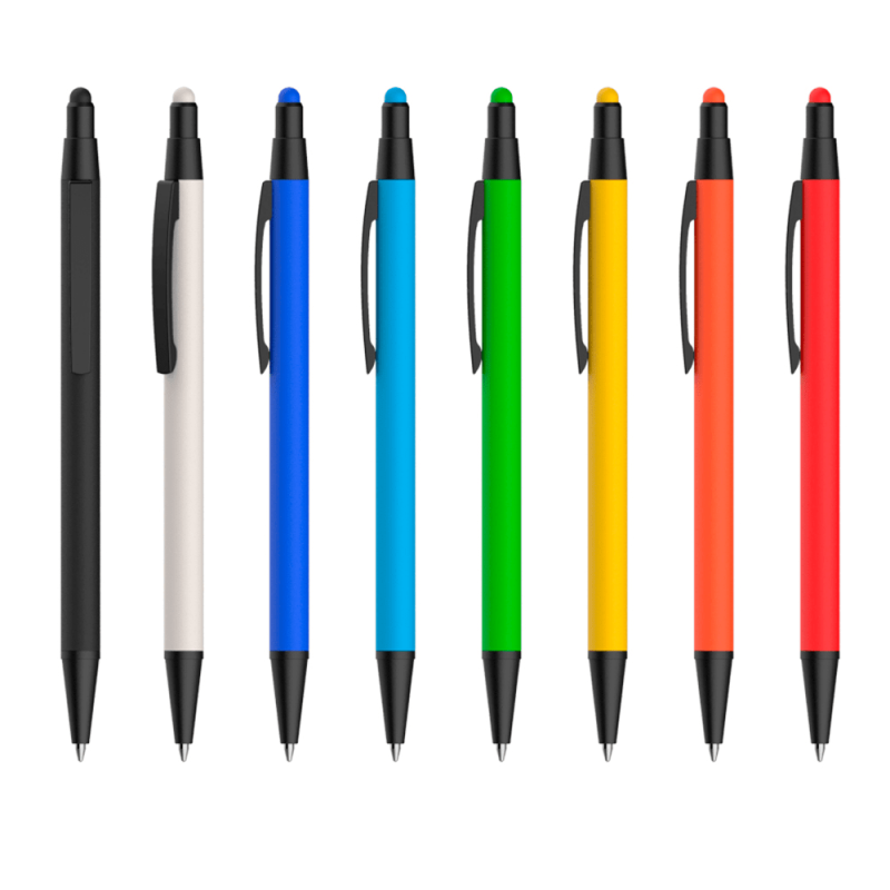 Caneta de Metal Colorida Com Ponteira Touch