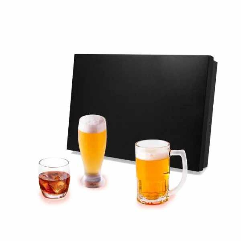 Conjunto em Vidro P/ Cerveja e Whisky Personalizado