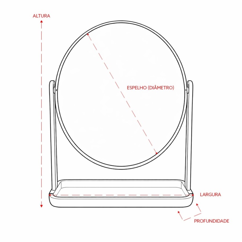 Espelho de Mesa Personalizado com Logo