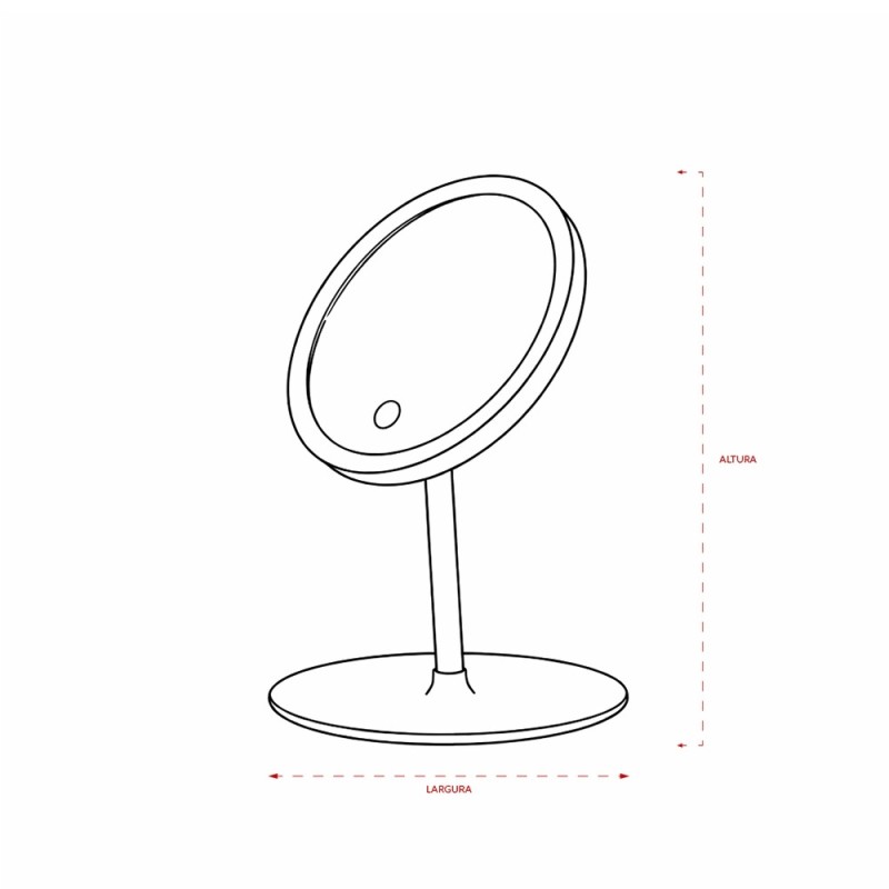 Espelho de Mesa Plástico com LED Personalizada