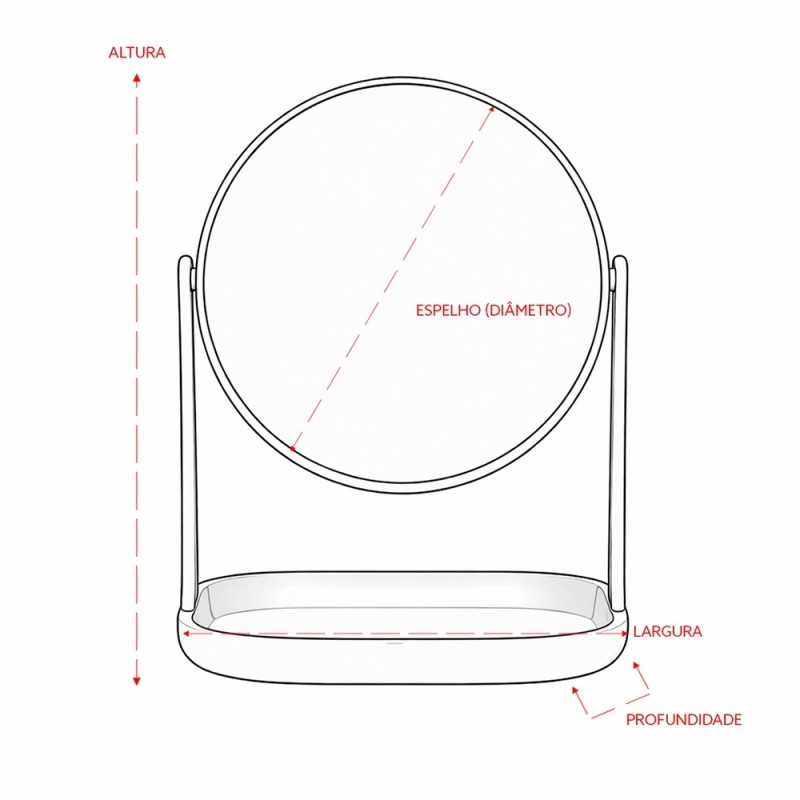 Espelho de Mesa Plástico Promocional com Logo
