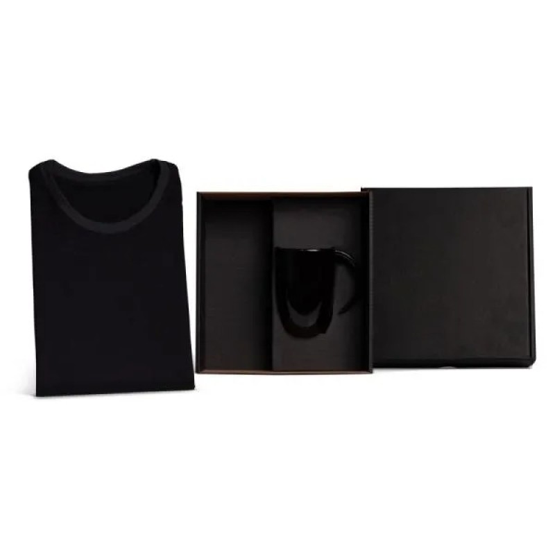 Kit Caneca Em Cerâmica Preta E Camiseta - 2 Pçs - Tam. M Personalizado 