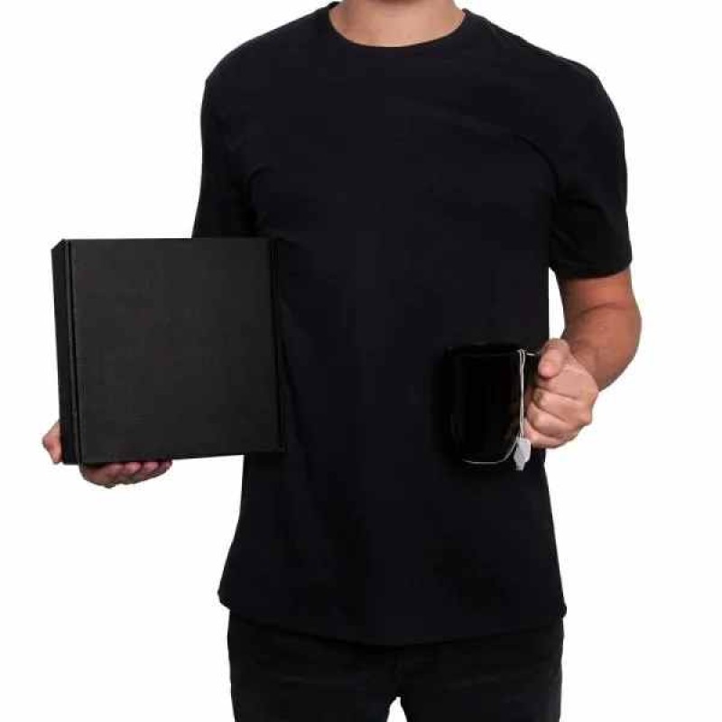 Kit Caneca Em Cerâmica Preta E Camiseta - 2 Pçs - Tam. XGG Personalizado 