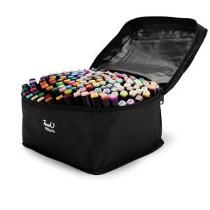 Kit Canetas Marcadoras Pontas Duplas 168 Cores Promocional