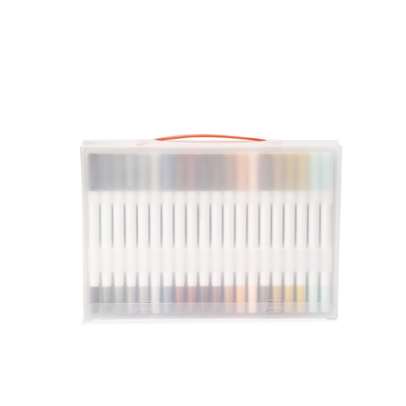 Kit Canetinhas Ponta Dupla Com 100 Cores Promocional