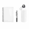 Kit Com Squeeze, Caneta E Caderno - Branco - 3 Pçs Personalizado