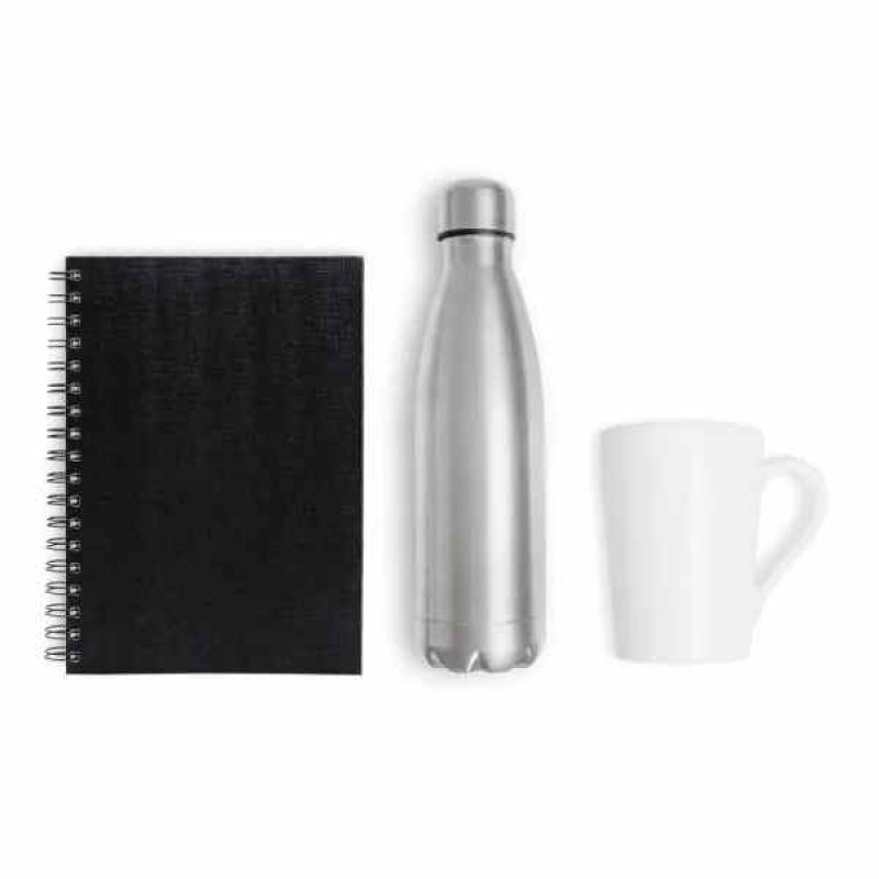 Kit Garrafa, Caneca E Caderno - 3 Pçs Personalizado 