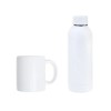 Kit Garrafa E Caneca - Branco - 2 Pçs Personalizado 