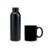 Kit Garrafa E Caneca - Preto - 2 Pçs Personalizado 
