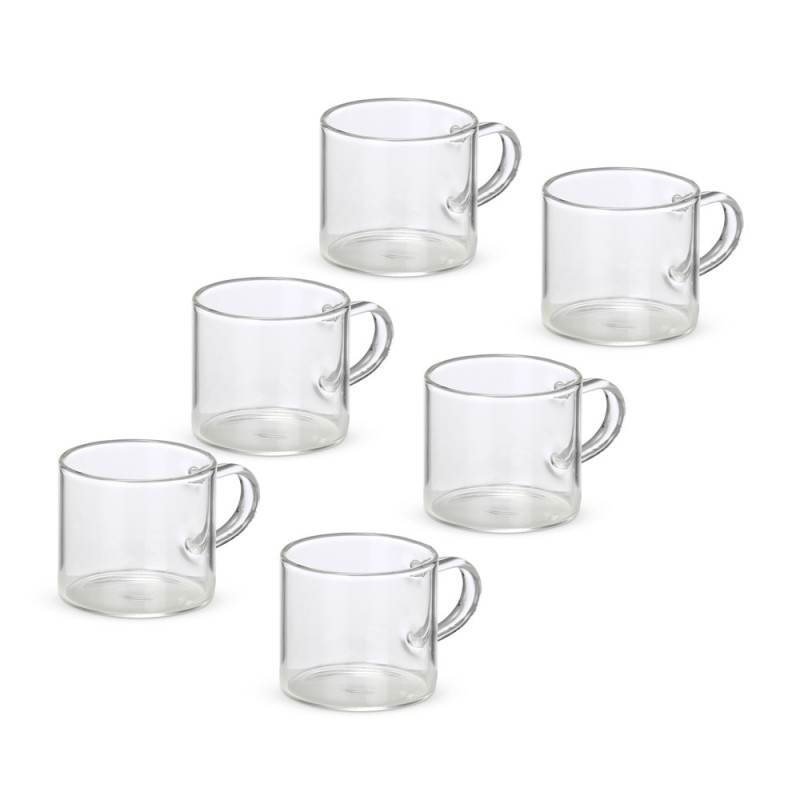 Kit Xícaras de Vidro 6 Peças Personalizado