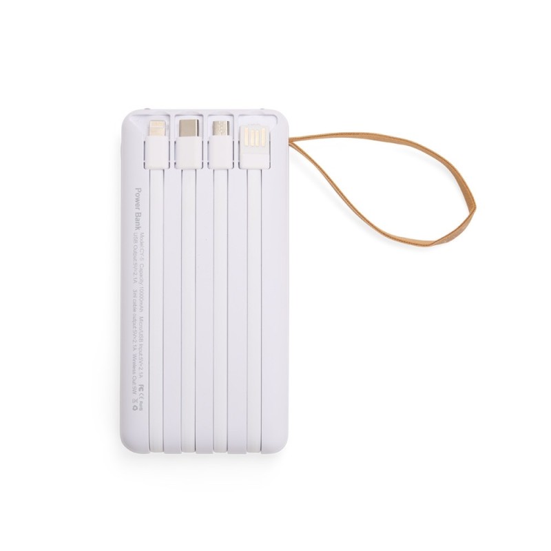 Power Bank 10.000mAh com Carregamento via Indução ou via Cabo Promocional