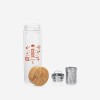 Squeeze de Vidro Com Tampa de Bambu e Infusor Personalizado